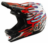 Troy Lee Designs D4 Composite MIPS Helmet Overspray White/Red
