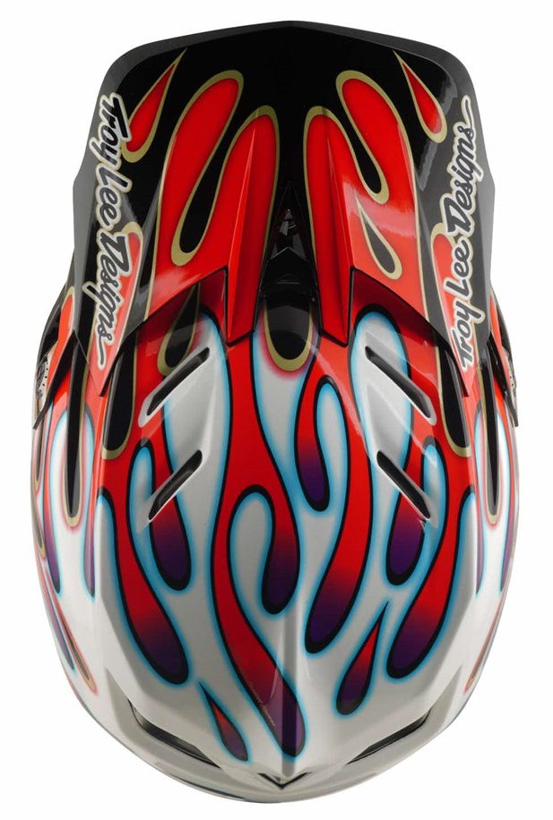 Troy Lee Designs D4 Composite MIPS Helmet Overspray White/Red