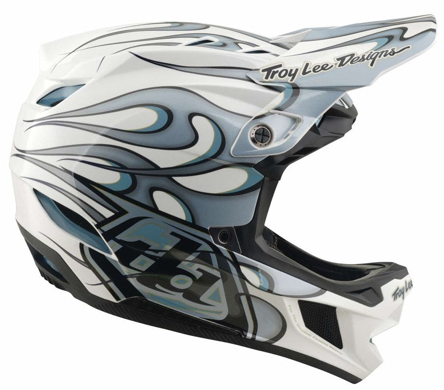 Troy Lee Designs D4 Composite MIPS Helmet Torched White/Silver