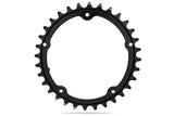 absoluteBLACK Oval PREMIUM Shimano 110BCD 5 Hole 2X Sub Compact Chainring Black