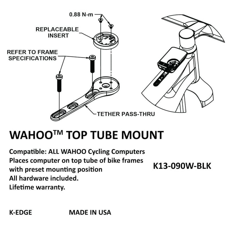 K-Edge Top Tube Mount For Wahoo