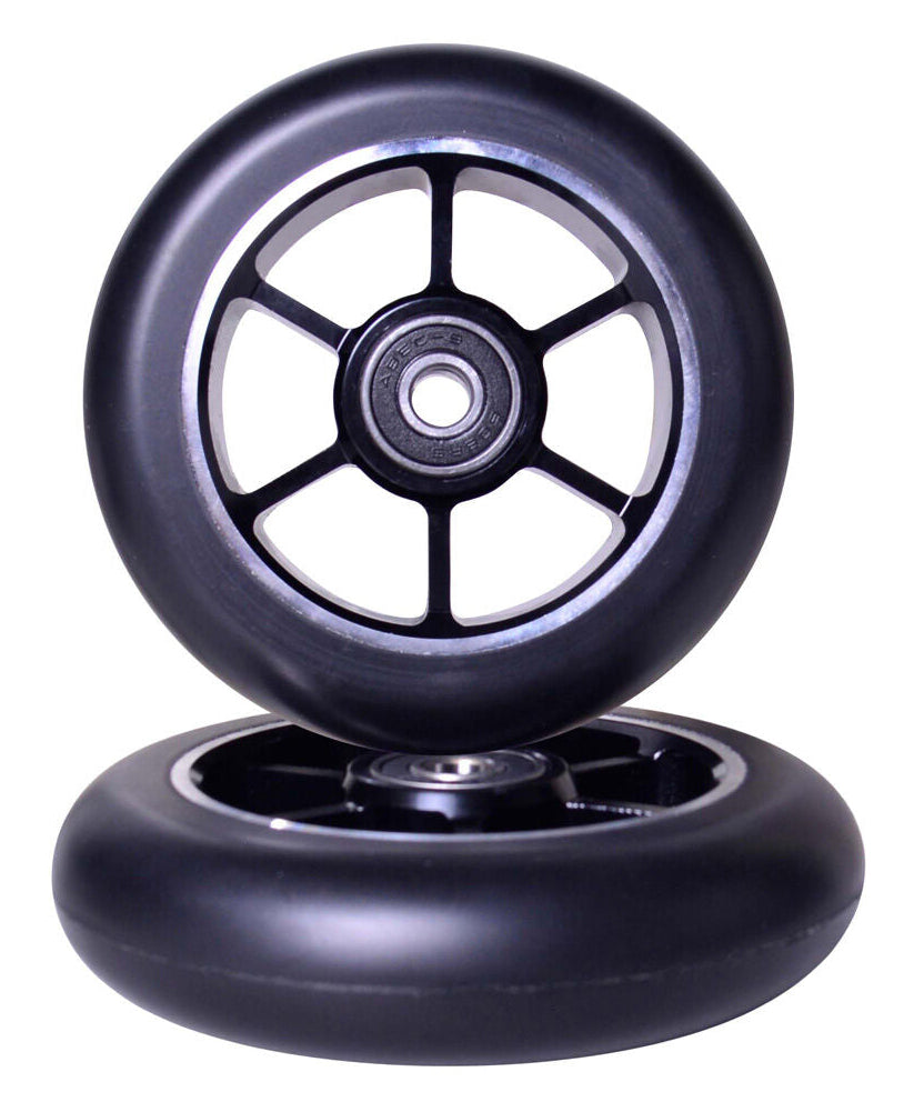 Grit 100mm Black core/ Black PU (pair) Wheels