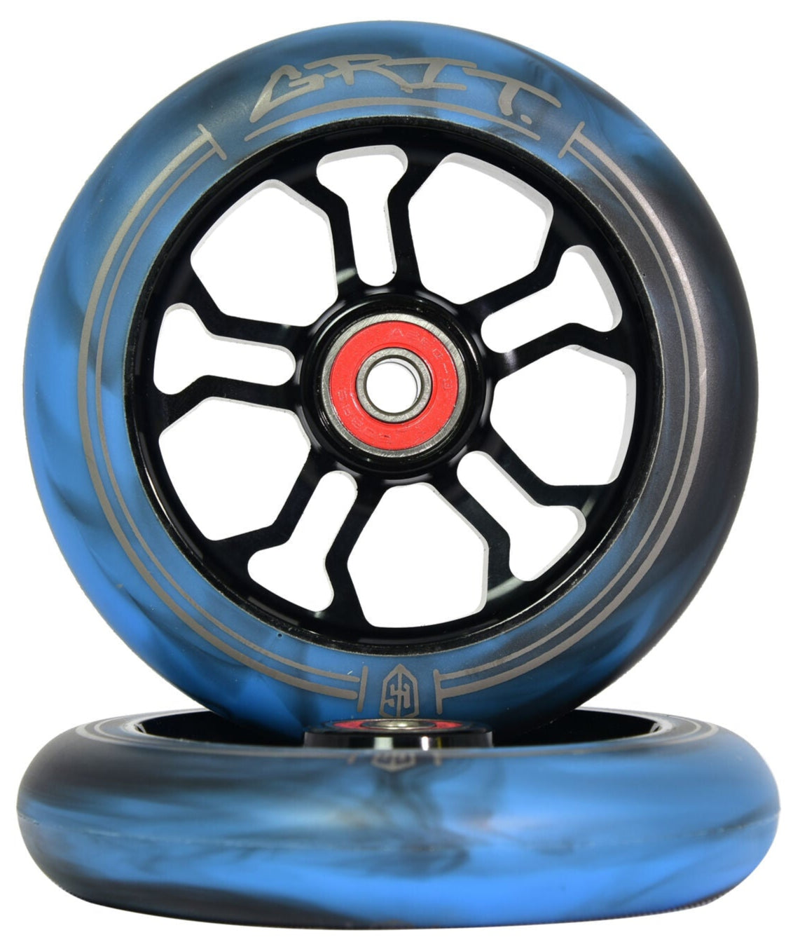 Grit 110mm Wheel Pair Black/Blue Swirl