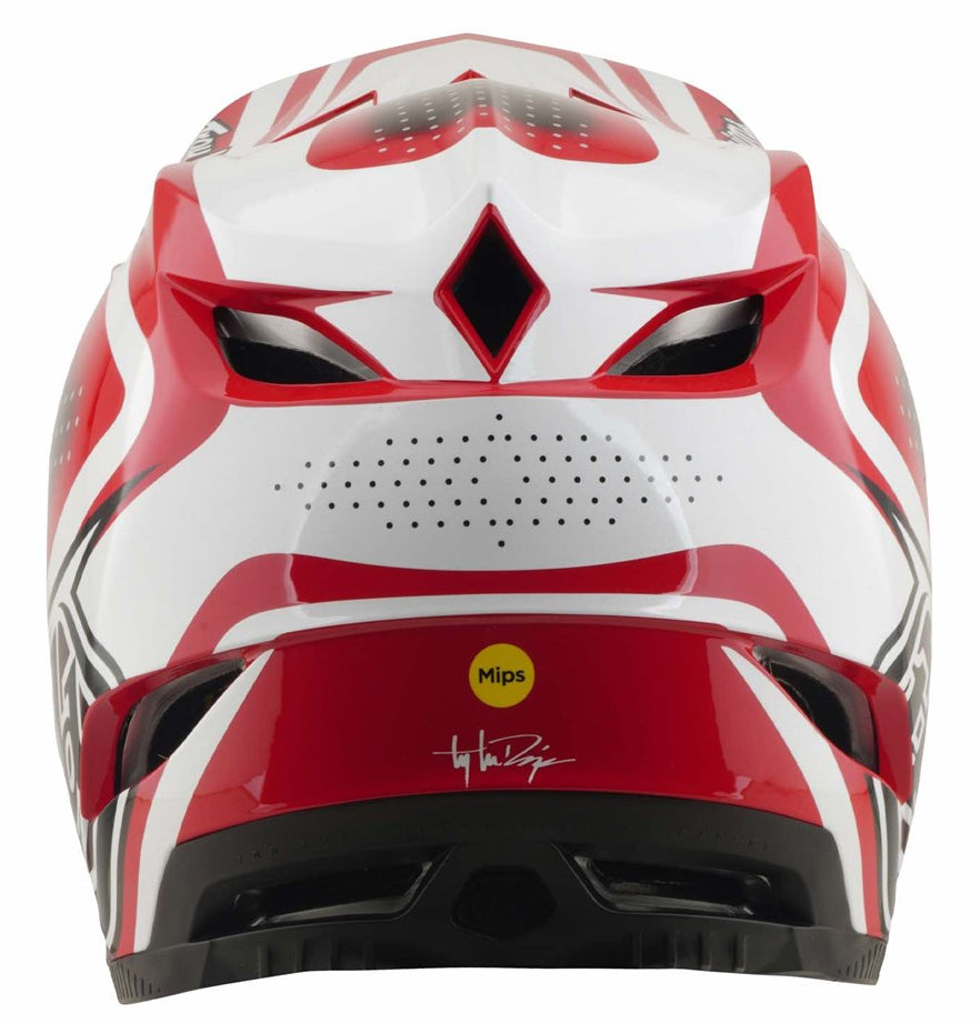 Troy Lee Designs D4 Poly MTB Helmet MIPS The Line Fire / White
