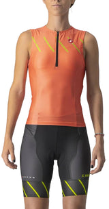 CASTELLI FREE TRI SINGLET CORAL FLASH FRONT FACING MODEL