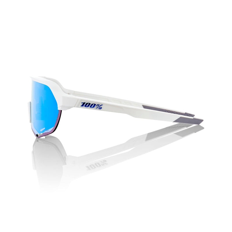 100 Percent Eyewear S2 - Matte White - HiPER Blue  Mirror