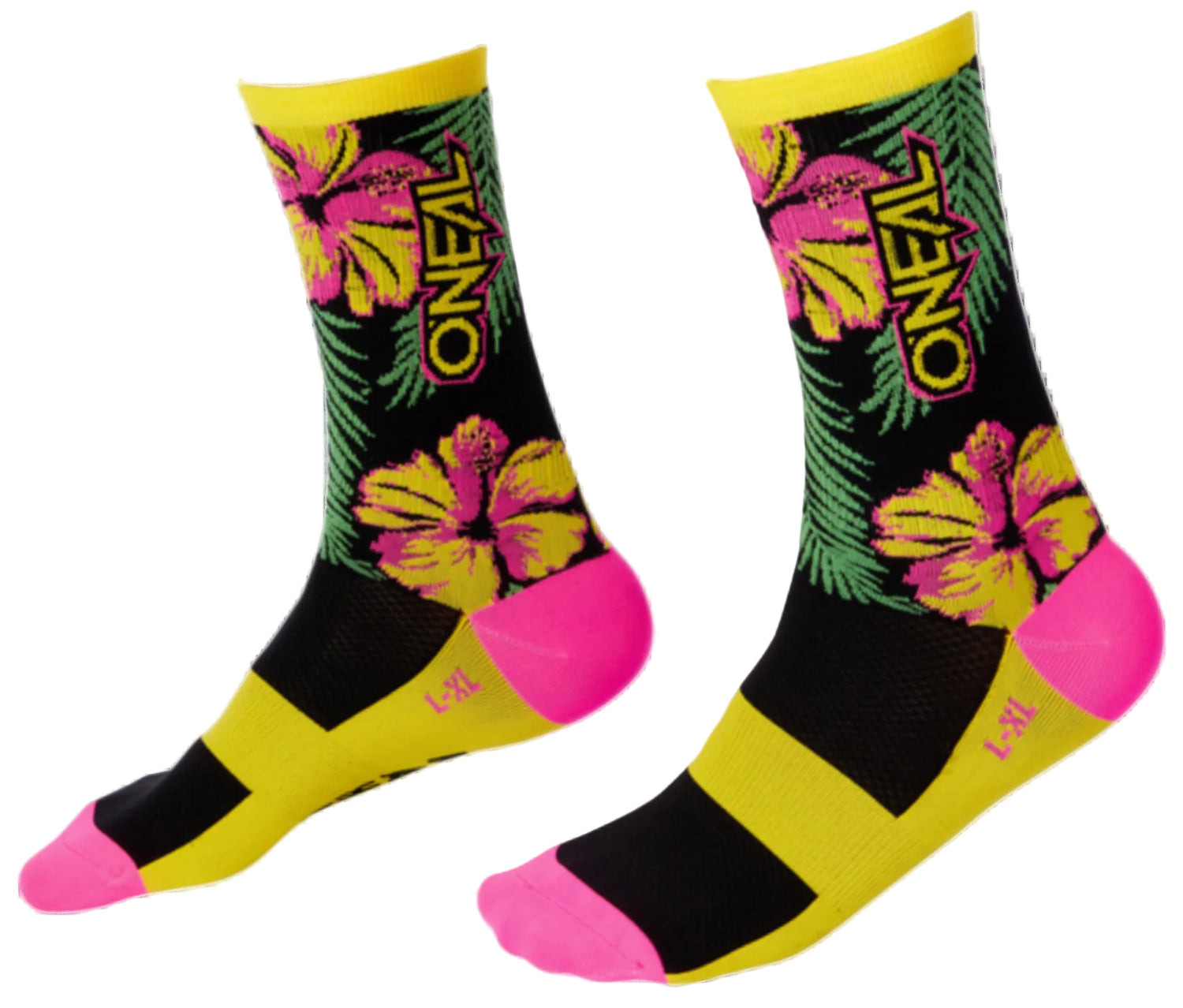 ONeal MTB Performance Socks Island Pink/Green/Yellow (Size 43-46)