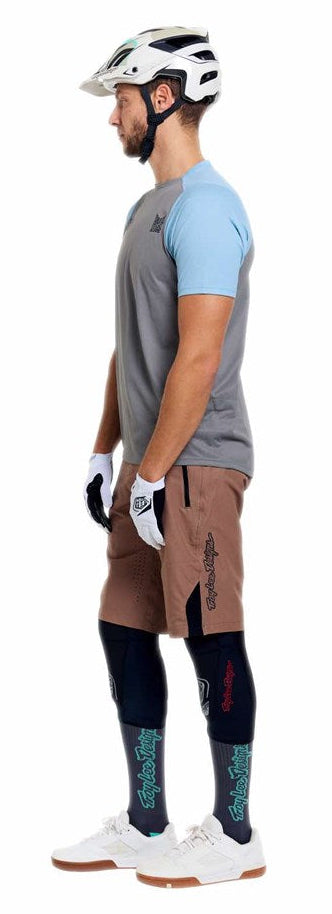Troy Lee Designs Skyline Pro Short Shell Mono Sienna SIDE-FRONT FACING MODEL