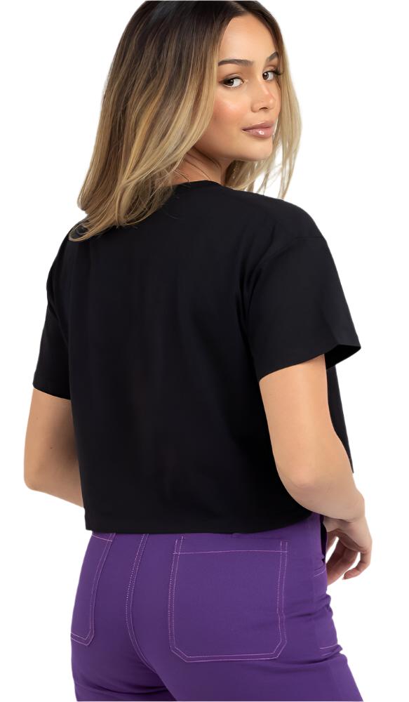 Fox PINNACLE CROP TEE - Black BACK