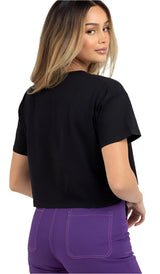 Fox PINNACLE CROP TEE - Black BACK