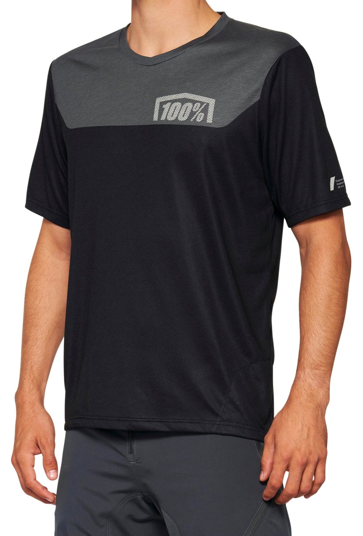 100% AIRMATIC Jersey - Black/Charcoal SIDE FRONT