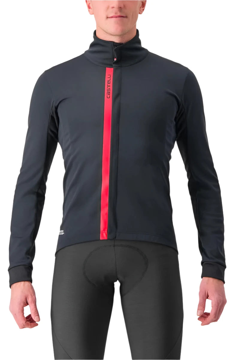 CASTELLI ENTRATA JACKET LIGHT BLACK/RED FRONT