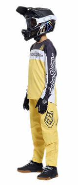 Troy Lee Designs Youth Sprint Pro Pant Mono Butter SIDE-FRONT FACING MODEL