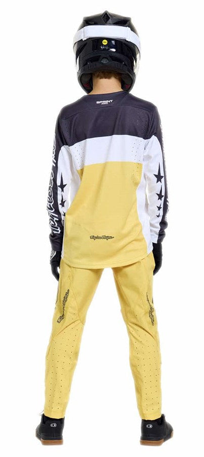 Troy Lee Designs Youth Sprint Pro Pant Mono Butter BACK FACING MODEL
