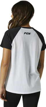 Fox KARRERA Shot Sleeve RAGLAN TEE White BACK FACING MODEL