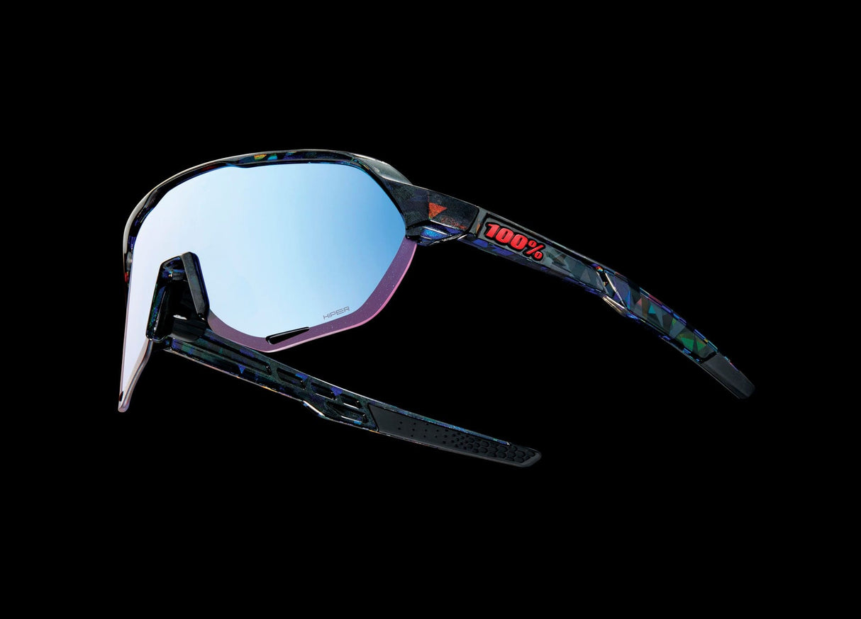 100 Percent Eyewear S2 - Black Holographic - HiPER Blue