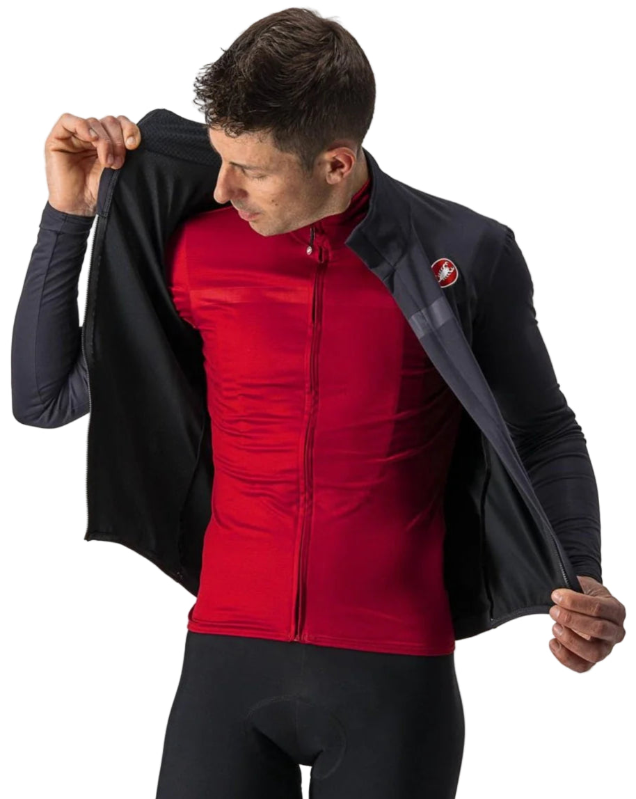 CASTELLI GOCCIA JACKET DARK GREY FRONT FACING MODEL