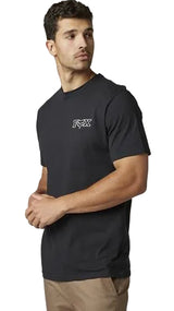 Fox OUT AND ABOUT Short Sleeve PREMIUM TEE Black SIDE-FRONT FACING MODEL