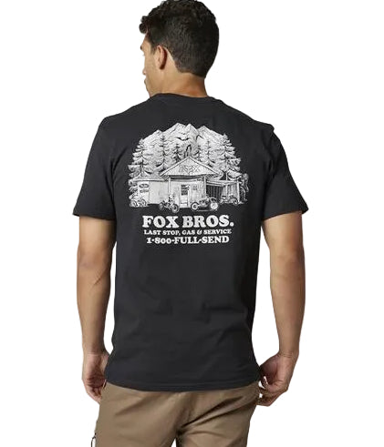 Fox OUT AND ABOUT Short Sleeve PREMIUM TEE Black BACK FACING MODEL