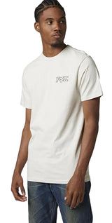 Fox OUT AND ABOUT Short Sleeve PREMIUM TEE VintWhite SIDE-FRONT FACING MODEL