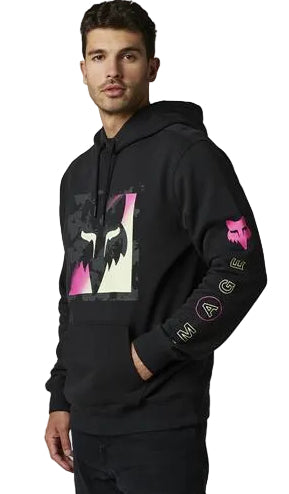 Fox DETONATE PO FLEECE Black SIDE-FRONT FACING MODEL