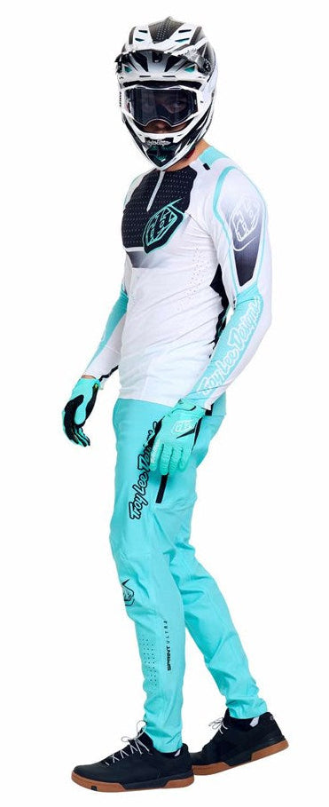 Troy Lee Designs Sprint Ultra Pant Mono Real Teal SIDE-FRONT FACING MODEL