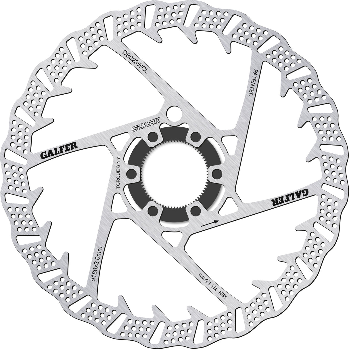 GALFER BIKE Fixed Disc Shark Centre-Lock 2.0mm