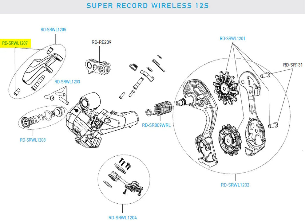Campagnolo Super Record Wireless RR Derailleur Screws for Rod