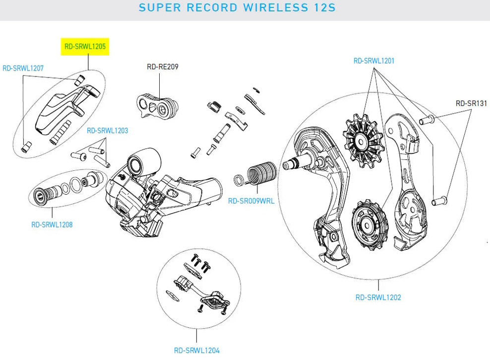 Campagnolo Super Record Wireless RR Deralleur Rod + Screws