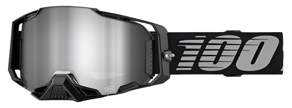 100% ARMEGA Goggle Black - Mirror Silver
