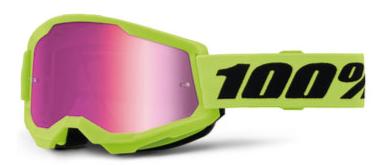 100 Percent STRATA 2 YOUTH Goggle Neon Yellow - Mirror Pink