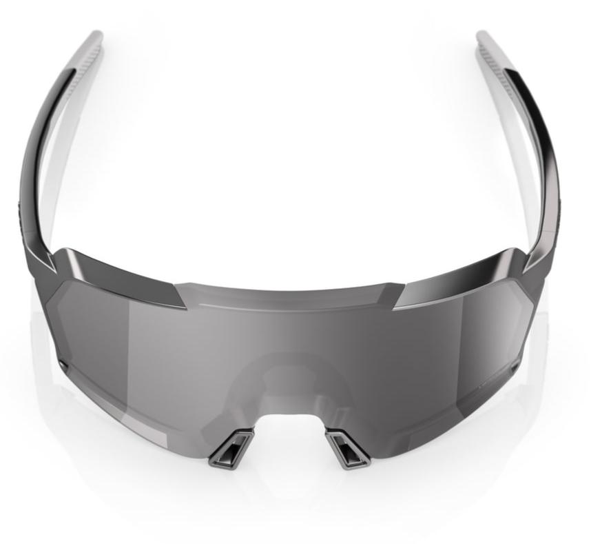 100% Eyewear KORBIN SUNGLASSES - Gloss Black Chrome - HiPER Silver Mirror