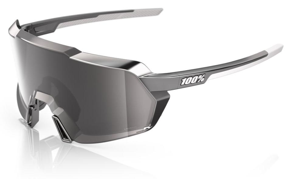 100% Eyewear KORBIN SUNGLASSES - Gloss Black Chrome - HiPER Silver Mirror