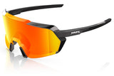100% Eyewear KORBIN SUNGLASSES - Gloss Metallic Black - HiPER Red Multilayer Mirror