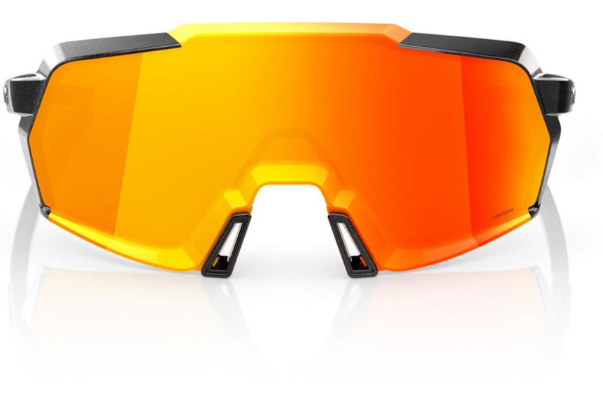 100% Eyewear KORBIN SUNGLASSES - Gloss Metallic Black - HiPER Red Multilayer Mirror