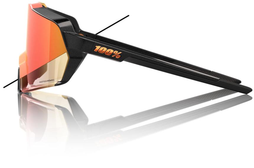 100% Eyewear KORBIN SUNGLASSES - Gloss Metallic Black - Orange Flash Mirror Photochromic