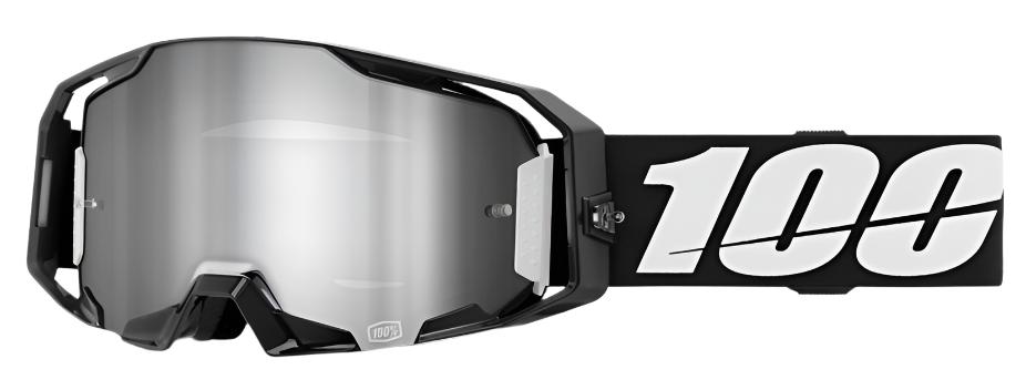 100% ARMATIC Black Goggle - Mirror Silver Flash 