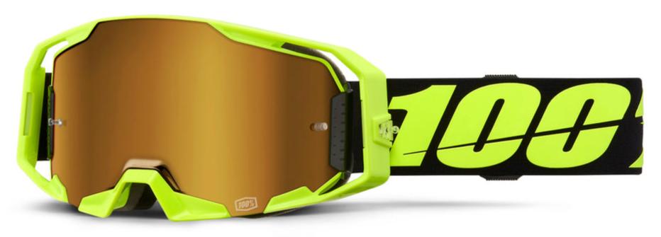 100% ARMATIC Goggle Neon Yellow - Mirror True Gold