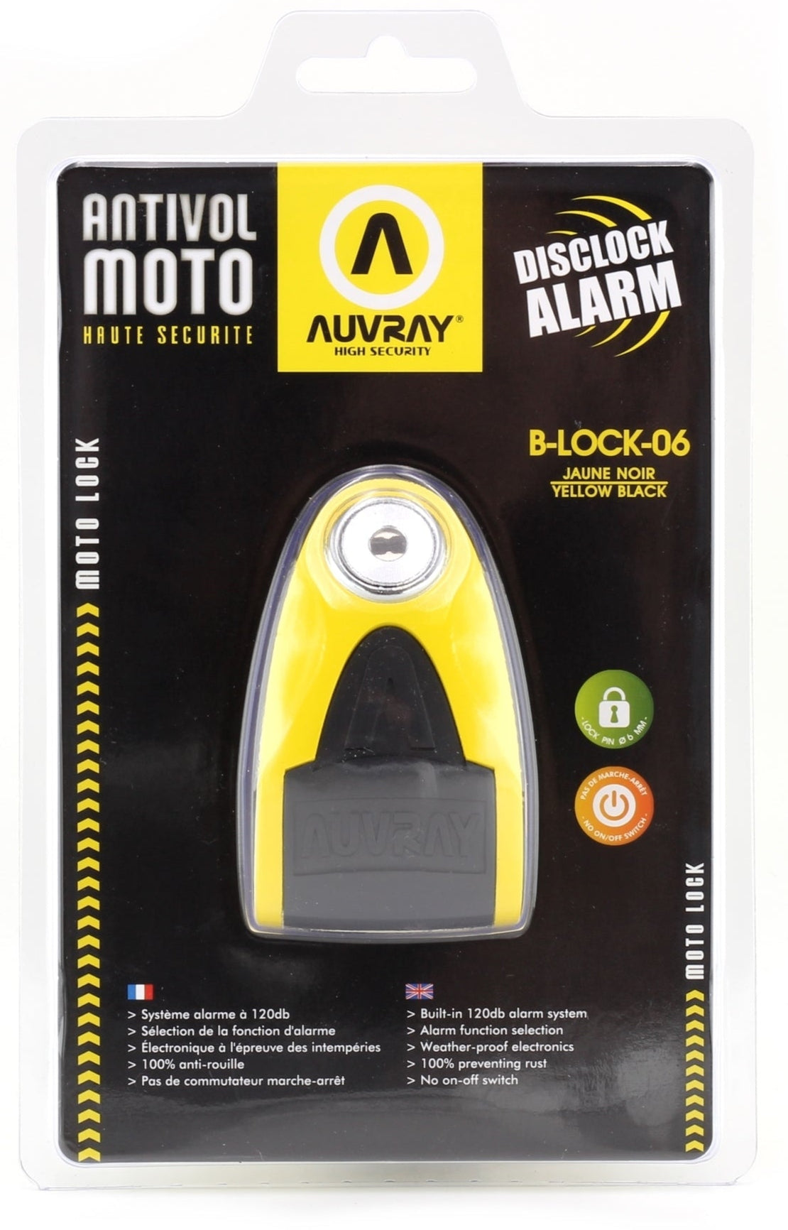 Auvray B-LOCK-06 Disc Alarm Yellow/Black