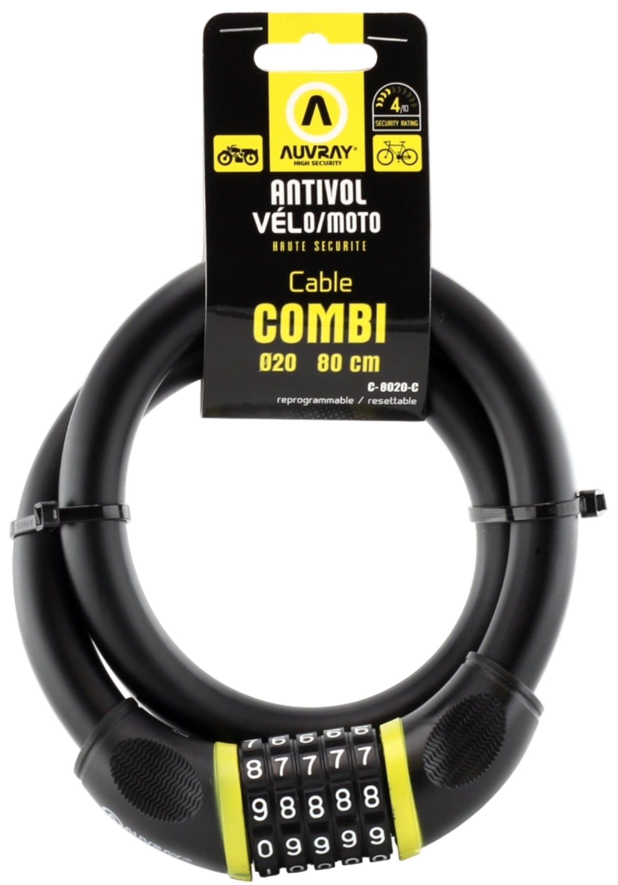 Auvray 80cm Cable Combi-Lock