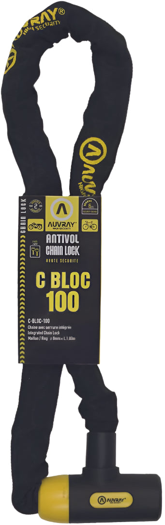 Auvray 100cm C-Bloc Bike Chaine With Integrated Lock