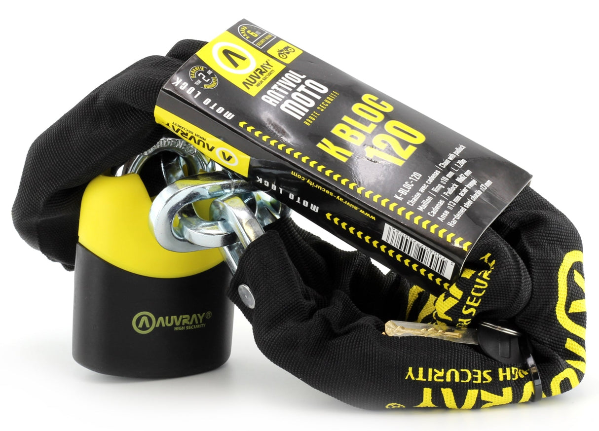 Auvray Bike Chain K-Block 120cm With Padlock