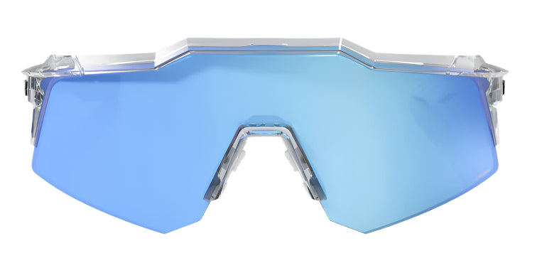 100 Percent Speedcraft XS - Polished Translucent Clear - HiPER Blue