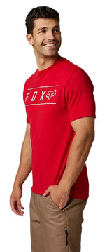 Fox PINNACLE Short Sleeve TECH TEE Flame Red SIDE FACING MODEL