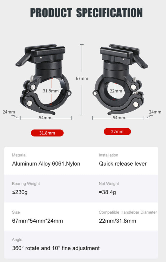 Gaciron Bicycle Light QR Holder Alloy