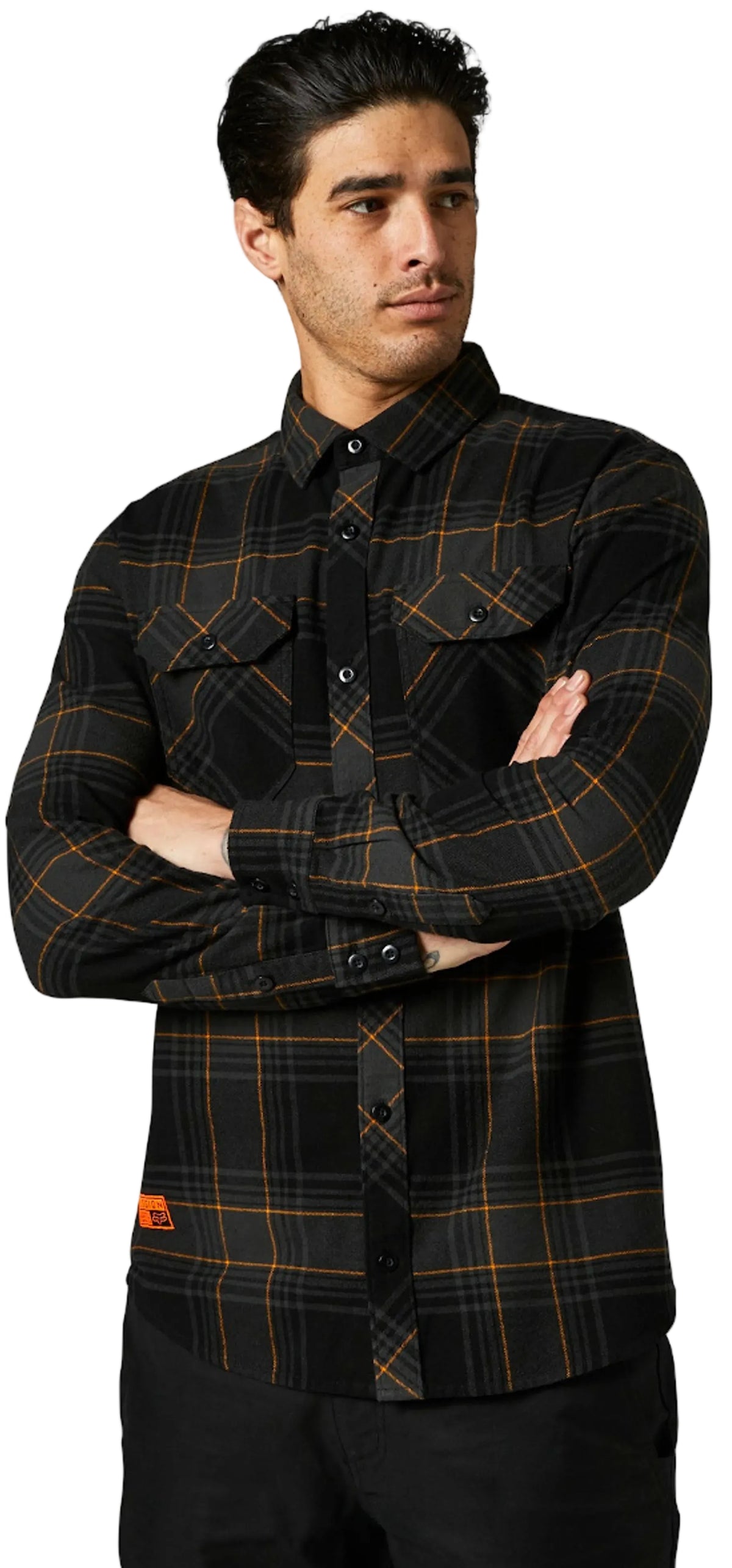 Fox TRAILDUST 2.0 FLANNEL Black SIDE- FRONT FACING MODEL