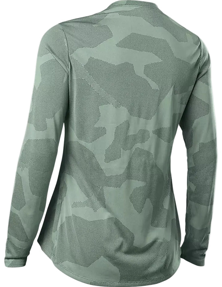 Fox Women RANGER TRU DRI Long Sleeve JERSEY Eucalyptus BACK 