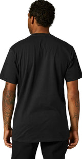 Fox LEGACY FOX HEAD Short Sleeve TEE BlackWhite BACK FACING MODEL