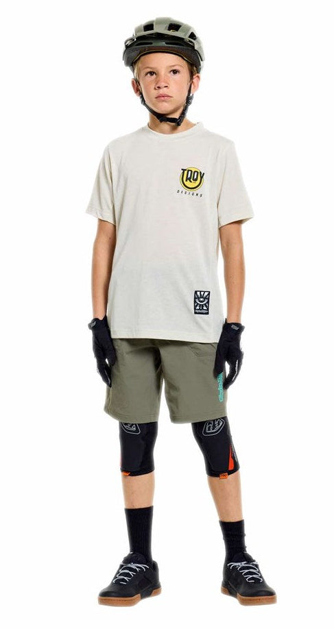 Troy Lee Designs Youth Skyline Trail Short Shell Mono Army FRONT FACING MODEL