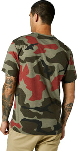 Fox BNKR Short Sleeve TECH TEE Green Camo Back Facing Model 